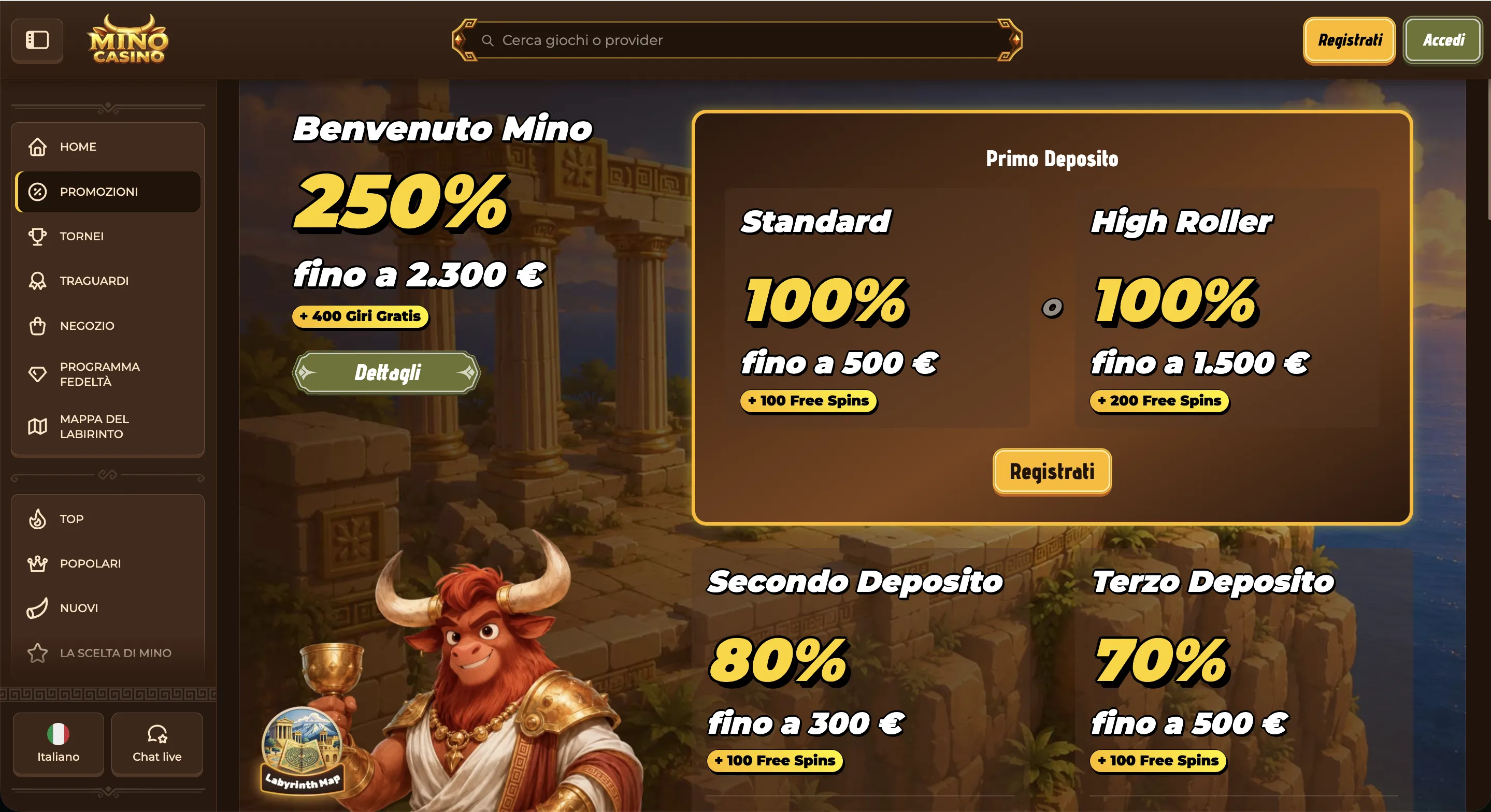 Mino Casino: rollover x45 e finestra di cinque giorni del bonus Mino Casino: rollover x45 e finestra di cinque giorni